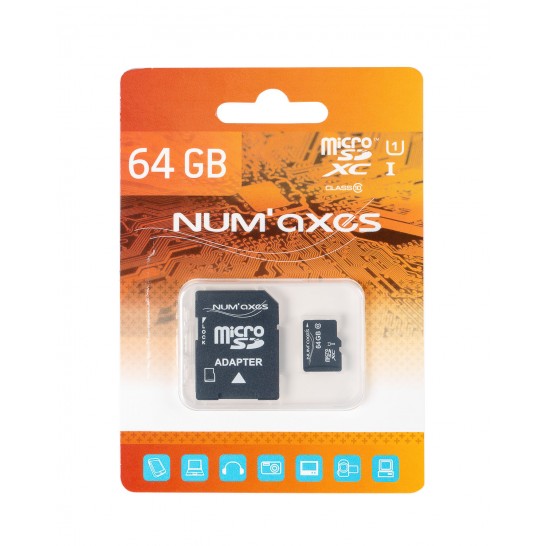 64 GB micro SDXC memory card class 10 with adapter
