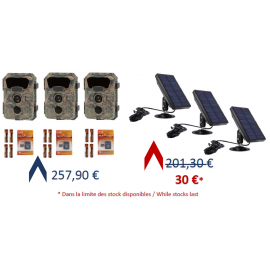 OFFRE SPECIALE - Pack tout inclus 3 x PIE1066 + 3 panneaux solaires 6V