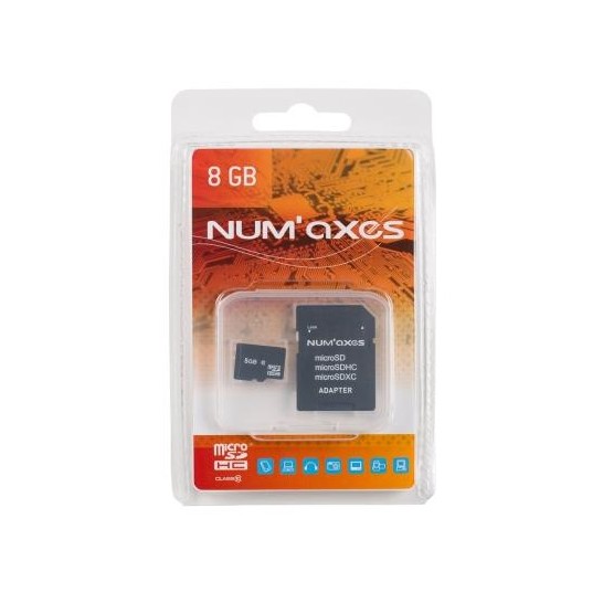 8 GB micro SDHC card class 10 with adapter